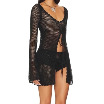 Women's Crochet Beach Cover-Up Lightweight Summer Essential