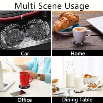 Bling Car Cup Holder Coasters - Stylish & Durable 2 pcs Set