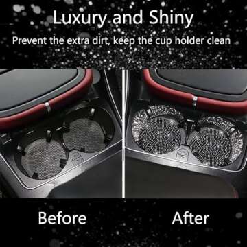 Bling Car Cup Holder Coasters - Stylish & Durable 2 pcs Set