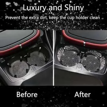 Bling Car Cup Holder Coasters - Stylish & Durable 2 pcs Set