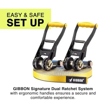 GIBBON Flowline Slackline - Durable 82ft Kit for All Ages