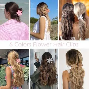 Flower Hair Clips for Women - 6 PCS in Vibrant Colors