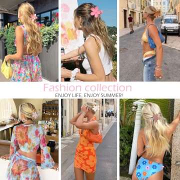 Flower Hair Clips for Women - 6 PCS in Vibrant Colors