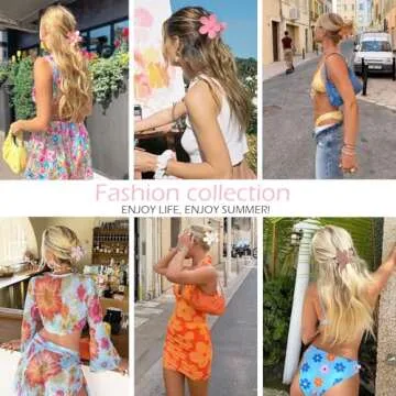 Flower Hair Clips for Women - 6 PCS in Vibrant Colors