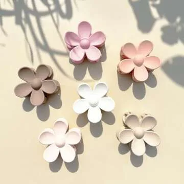 Flower Hair Clips for Women - 6 PCS in Vibrant Colors