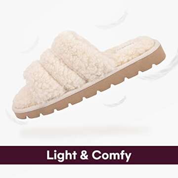 Comfortable LongBay Women's Faux Sherpa Slippers