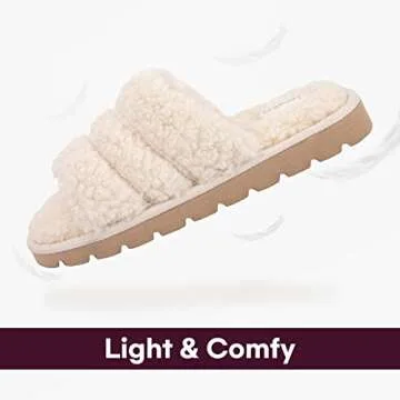 Comfortable LongBay Women's Faux Sherpa Slippers