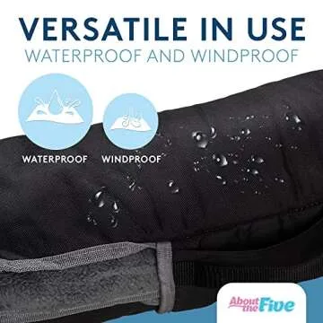 ABOUT THE FIVE Camping Blanket with Inflatable Pillow - Waterproof Outdoor Blanket [59 x 78in]- Sherpa Fleece Blanket for Multi-Use - Machine Washable Blanket for Camping, Picnic, Travel & Car Blanket