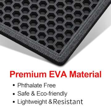 Waretary Cat Litter Mat, 30" X 24" Litter Trapping Mat, Double Layer Honeycomb Litter Box Mat, Urine & Waterproof Kitty Litter Mat, Scatter Control Easy Clean (Black)