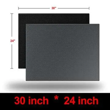 Waretary Cat Litter Mat, 30" X 24" Litter Trapping Mat, Double Layer Honeycomb Litter Box Mat, Urine & Waterproof Kitty Litter Mat, Scatter Control Easy Clean (Black)