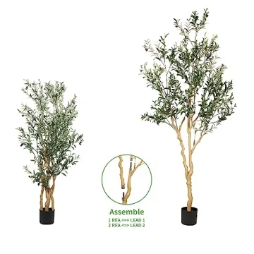 Realead 7ft Faux Olive Tree - Realistic Indoor Silk Olive Decor