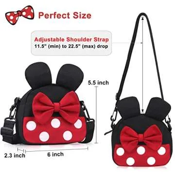Cute Minnie Mouse Crossbody Purse for Little Girls