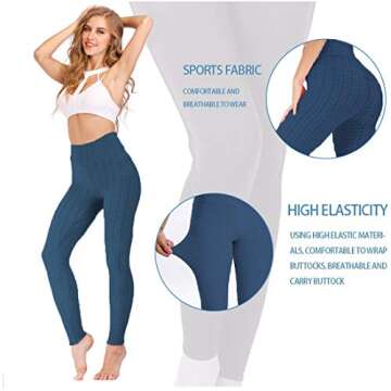 AIMILIA Butt Lifting Anti Cellulite Leggings for Women High Waisted Yoga Pants Workout Tummy Control...