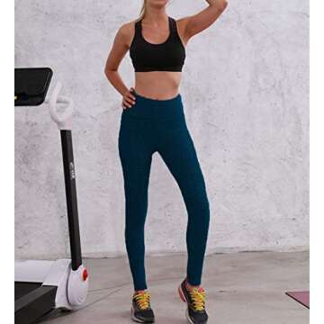 AIMILIA Butt Lifting Anti Cellulite Leggings for Women High Waisted Yoga Pants Workout Tummy Control Sport Tights Navy Blue