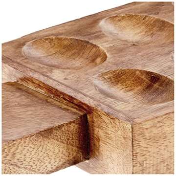 Mud Pie Wood Deviled Egg Tray for Stylish Entertaining