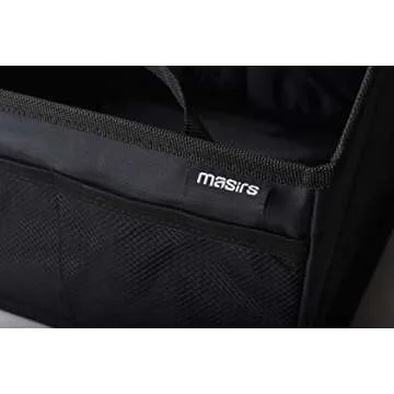 Masirs Back Seat Car Organizer, Neatly Organize Items While Traveling, Folds Flat for Easy Trunk Storage