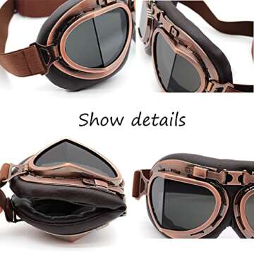 kucehiup Vintage Aviator Goggles - Stylish, Durable, Versatile