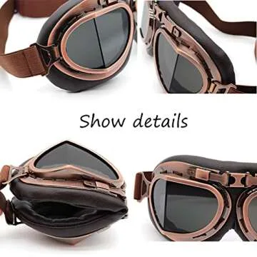 kucehiup Vintage Aviator Goggles - Stylish, Durable, Versatile