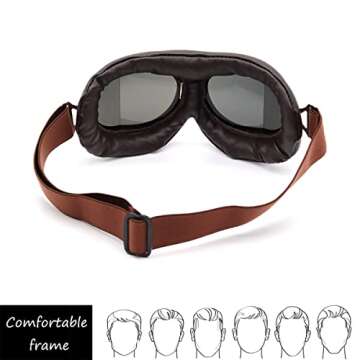 kucehiup Vintage Aviator Goggles - Stylish, Durable, Versatile