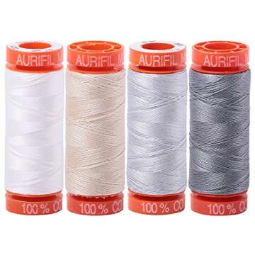 Aurifil Essential Piecing Thread Set - 4 Spools 50wt