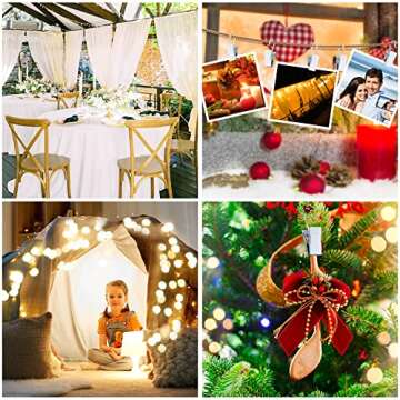 JANYUN 30 Pack Small Heavy-Duty Hook Clip Metal Curtain Hangers Clips for Holder Party Lights Photo Home Decoration Art Craft Display (White)