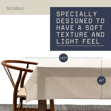 MEEMA Rectangular Cotton Tablecloth, Reusable Table Cover for Party Banquet, Wedding and Festival, Washable Beige Cloth for Tables Great for Outdoor & Indoor (60x100 in)