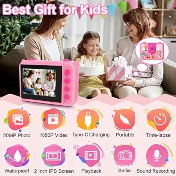 GKTZ Kids Waterproof Camera - Fun Action Shooter for Ages 4-12