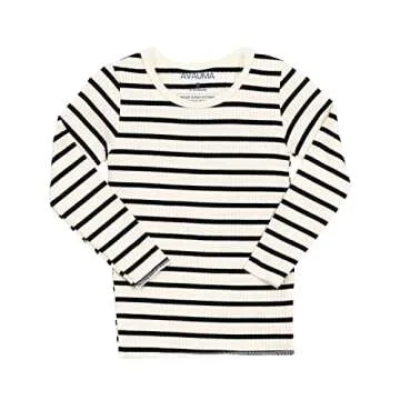 AVAUMA Baby Boys Girls Pajama Set 6M-7T Kids Cute Toddler Snug fit Pjs Cotton Sleepwear (Stripe_Blac...