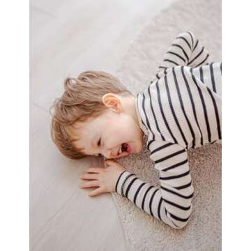 AVAUMA Baby Boys Girls Pajama Set 6M-7T Kids Cute Toddler Snug fit Pjs Cotton Sleepwear (Stripe_Black Medium)