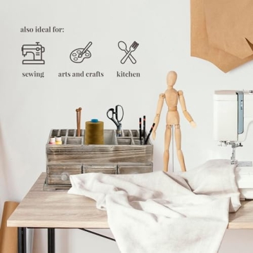 Besti Rustic Vanity Organizer for Makeup and Bathroom Accessories