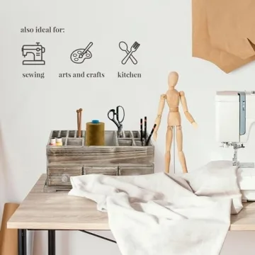 Besti Rustic Vanity Organizer for Makeup and Bathroom Accessories