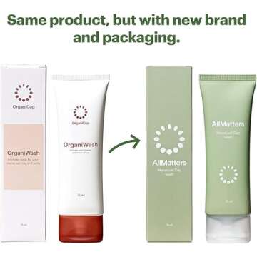 OrganiWash 2.5 fl oz - Mild Intimate Cleanser for Sensitive Areas & Menstrual Cup - Organic, pH-Bala...