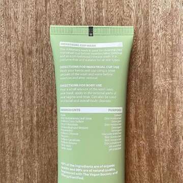 OrganiWash 2.5 fl oz - Mild Intimate Cleanser for Sensitive Areas & Menstrual Cup - Organic, pH-Balanced, Perfume-Free, Vegan, Allergy-Certified