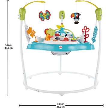 Fisher-Price Baby Bouncer Color Climbers Jumperoo Musical Activity Center with Lights Sounds & Developmental Toys