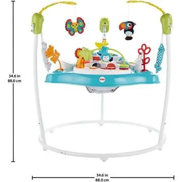 Fisher-Price Baby Bouncer Color Climbers Jumperoo Musical Activity Center with Lights Sounds & Developmental Toys