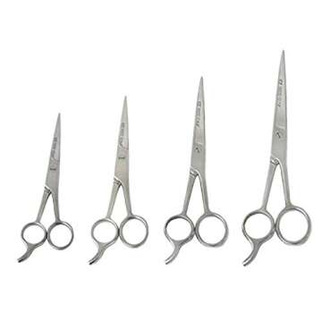 PC Ice Tempered Stainless Steel Hair Cutting Scissors - 4 Piece Set of 4.5" to 7.5"