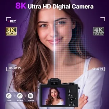 8K Digital Camera with Autofocus & WiFi for Effortless Sharing