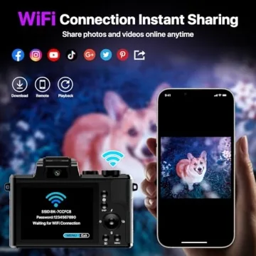 8K Digital Camera with Autofocus & WiFi for Effortless Sharing