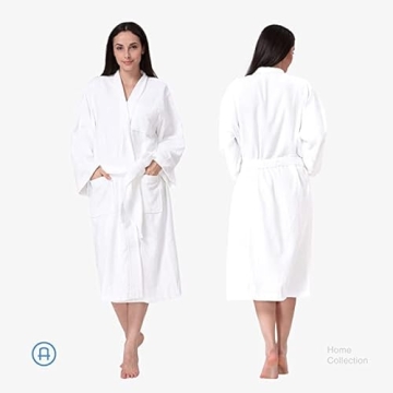 Acanva Plush Cotton Spa Kimono Bathrobe for Women & Men