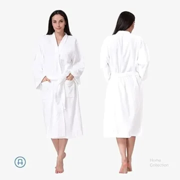 Acanva Plush Cotton Spa Kimono Bathrobe for Women & Men