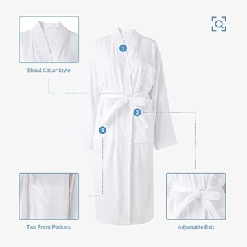 Acanva Plush Cotton Spa Kimono Bathrobe for Women & Men