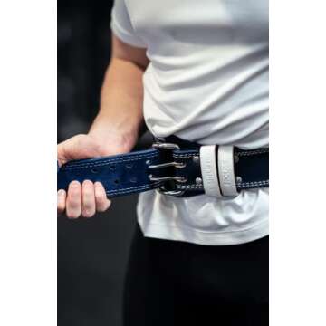 Weightlifting House Weight Lifting Leather Belt for Olympic Weightlifting, Powerlifting, Squatting, ...