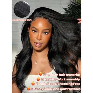 Sunber Yaki Straight Human Hair Bundles - 100% Brazilian Virgin Hair (8" 10" 12")