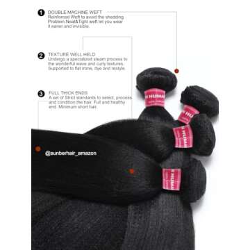 Sunber Yaki Straight Human Hair Bundles for Women