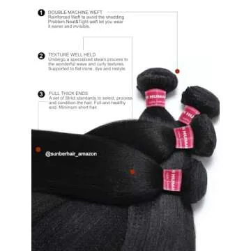 Sunber Yaki Straight Human Hair Bundles for Women