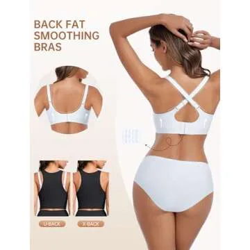 Vertvie Womens Comfortable Wireless Bras No Underwire Push Up Bra Seamless Supportive Full Coverage Racerback Everyday Bras(Small,White)