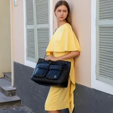 Badgley Mischka Vegan Leather Weekender Tote Black