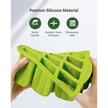 Popsicles Molds, MEETRUE 12 Pieces Silicone Popsicle Molds Easy-Release BPA-free Popsicle Maker Molds Ice Pop Molds Homemade Popsicle Ice Pop Maker with 50PCS Popsicle Sticks+Cleaning Brush