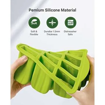 Popsicles Molds, MEETRUE 12 Pieces Silicone Popsicle Molds Easy-Release BPA-free Popsicle Maker Molds Ice Pop Molds Homemade Popsicle Ice Pop Maker with 50PCS Popsicle Sticks+Cleaning Brush