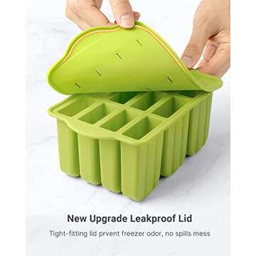 Popsicles Molds, MEETRUE 12 Pieces Silicone Popsicle Molds Easy-Release BPA-free Popsicle Maker Molds Ice Pop Molds Homemade Popsicle Ice Pop Maker with 50PCS Popsicle Sticks+Cleaning Brush